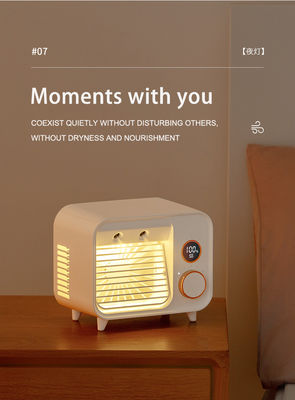 ইউএসবি মিনি পোর্টেবল ওয়্যারলেস ফ্যান কুলার এলইডি নাইট লাইট এবং মিস্ট স্প্রে সহ