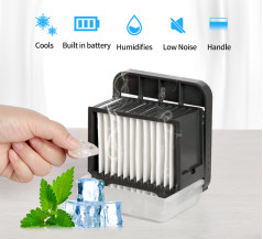 2000mAh ব্যাটারি চালিত এবং USB রিচার্জেবল ডেস্ক এয়ার কুলিং ফ্যান বাইরের জন্য