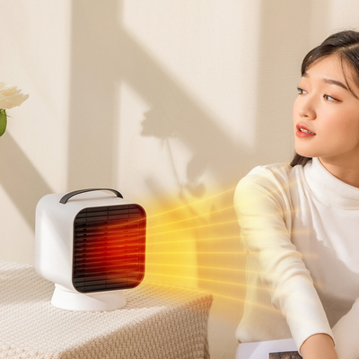 বাড়ির জন্য পোর্টেবল PTC হিটার ফ্যান 1000W কালো ফায়ারপ্রুফ ABS ডেস্কটপ